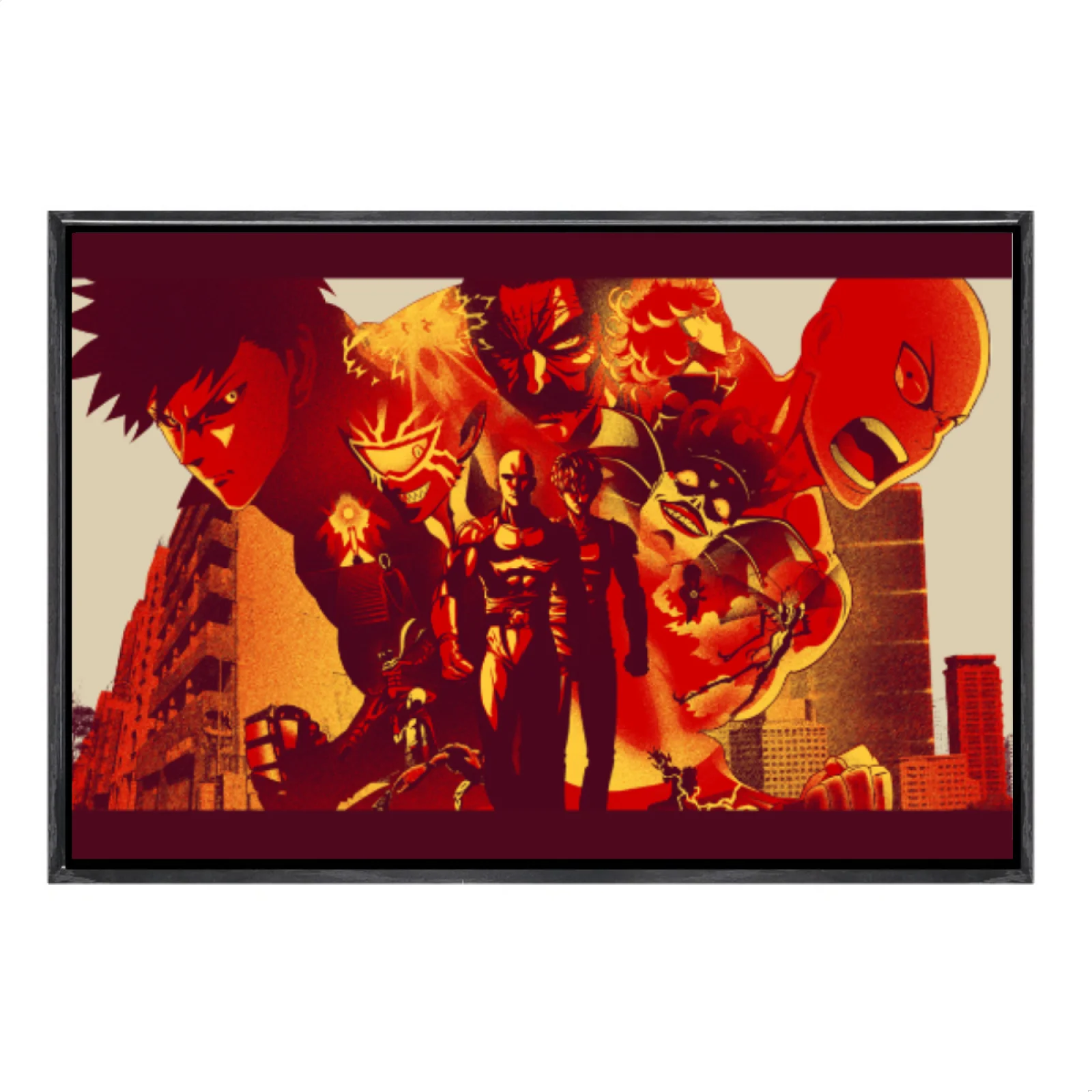 

Японская манга, многоразмерный холст, постер в двойной рамке, настенное искусство, домашний декор в один удар для гостиной, спальни