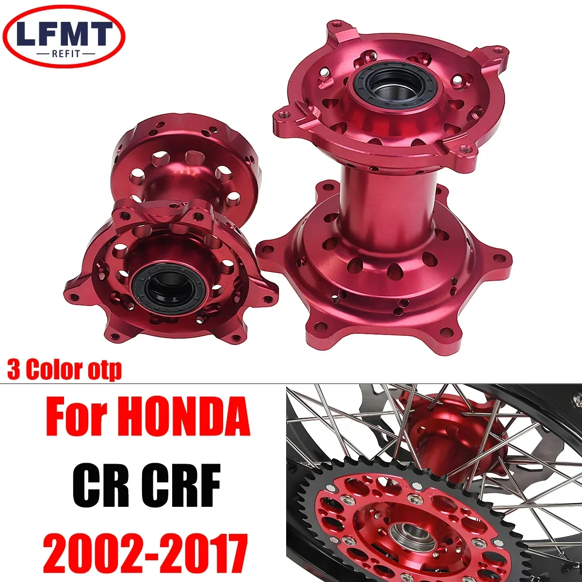 Motorcycle Accessories 36 Holes Front Rear Wheel Hub CNC Aluminum Billet For HONDA CRF250X CRF450 CRF250R CR125 CR250 CRF450R