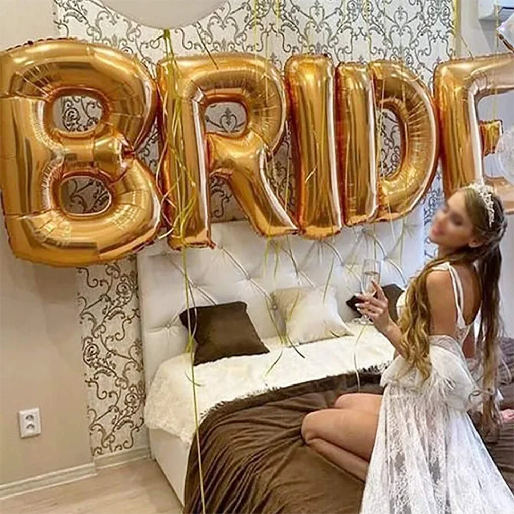 5 قطع الذهب والفضة العروس لتكون بالونات الزفاف ديكور الألومنيوم احباط بالون الزفاف دش العازبة حزب واحد لصالح #4