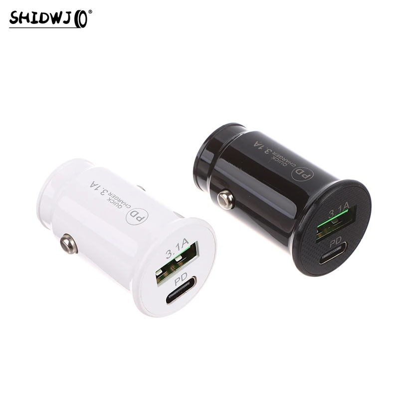 1pc QC3.0 Car Charger Fast Car Charging Car Charger Adapter Mobile Phone Charger PD 20W USB Type C Charge Car Charge