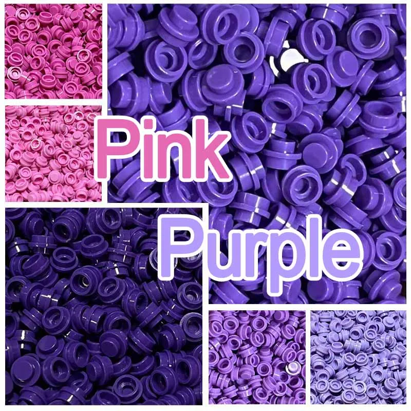 

300PCS Pink And Purple Color Plate 1x1 Round 4073/6141 Building Block Part Brick For Kid Pixel Art Remix Painting Gift DIY Toys