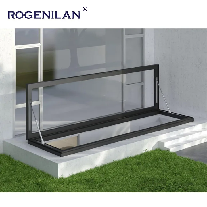 ROGENILAN High Sealing Retractable Design Aluminum Electric Roof Windows Sliding Type Skylights For Roof Staircase Access