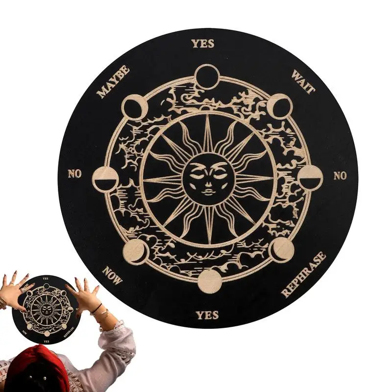 Divination Board Wooden Divination Dowsing Board Ouija Board Game Fortune Telling Toys Spirit Board Witch Craft Altar Supplies