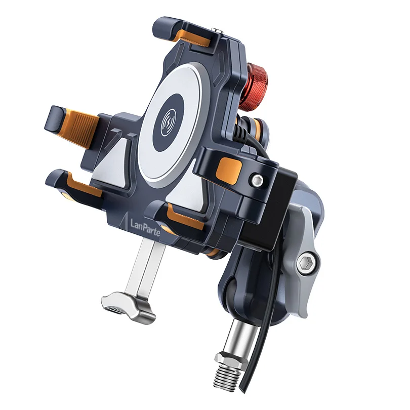 LanParte شوكة الجذعية جبل امتصاص الاهتزاز دراجة نارية الهاتف جبل سبائك الألومنيوم حامل هاتف الخليوي للدراجة