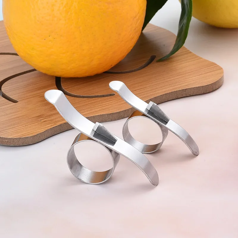 Stainless steel orange opener finger ring peeler snail pomelo pomegranate peel