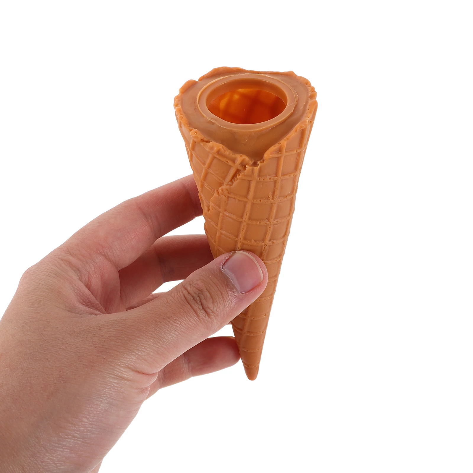 

2 Pcs Simulated Ice Cream Decoration Cone Prop Fake Model Light Brown Dessert Shop