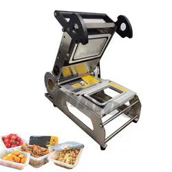 Manual Plastic Trays Packing Sealer For Food Takeout Packaging Lock Fresh  Box Sealing Machine