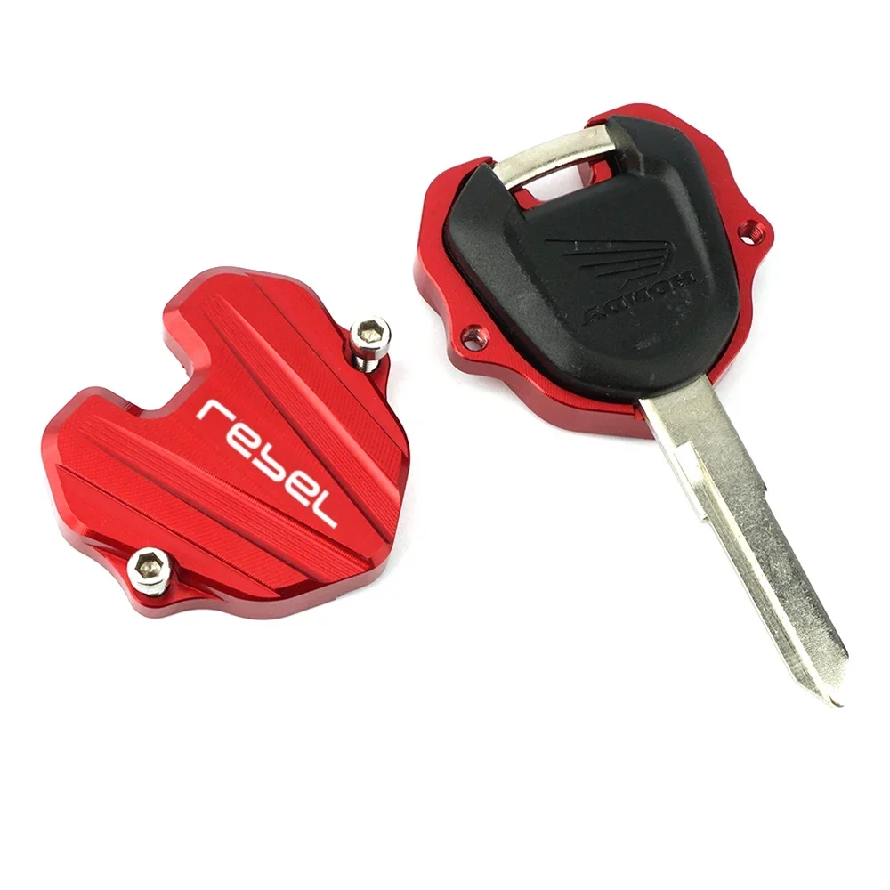 Motorcycle CNC Accessories Aluminum Key Case Cover Shell Protector (Key Without Chip) For HONDA Rebel CM 300 CM300 Keychain Ring