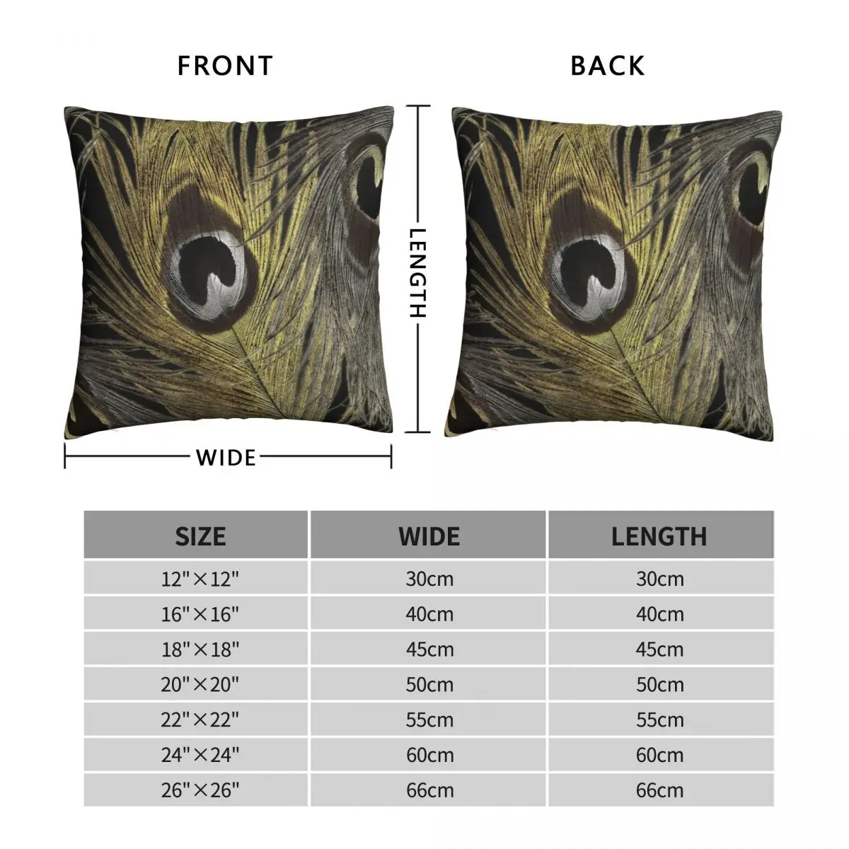 Silver And Gold Peacock Feathers Pillowcase Polyester Linen Velvet Creative Zip Decorative Pillow Case Home Cushion Cover 18