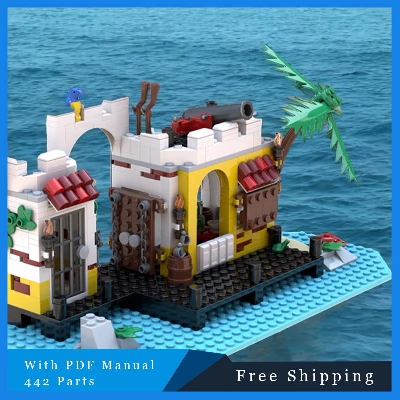 442 pièces série de briques de construction château de Pirate bâtiment bloc modulaire briques modèle enfants bricolage assemblage Festival cadeau de noël