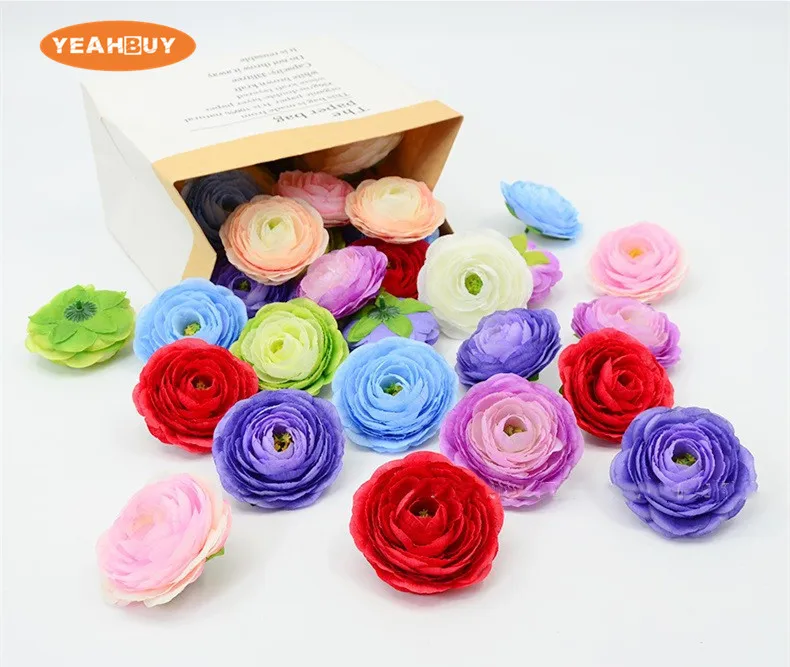8 farben 8CM vliesstoff Künstliche Pfingstrose Knospe Blume Köpfe Für DIY Hochzeit Bouquet Wand Party Girlande dekorative Kopfbedeckungen – Detail 9
