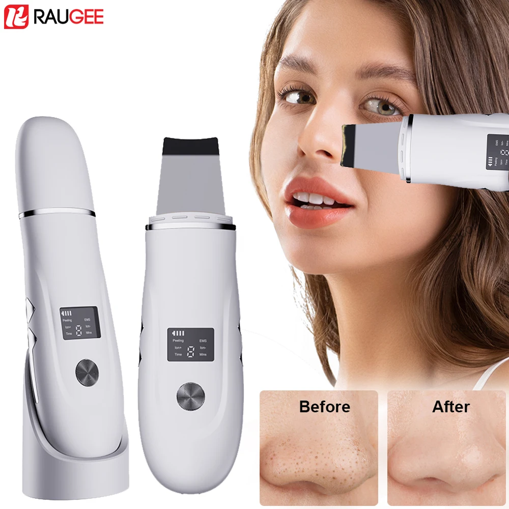 

Ultrasonic Peeling Remover Blackhead Facial Skin Scrubber Deep Cleaning Face Lifting Removal Pore Acne Facial Shovel Cleanser