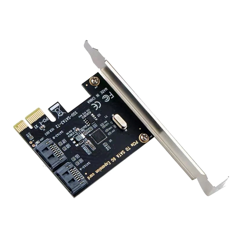 PCIe ไปยัง SATA Card PCI-E อะแดปเตอร์แปลง2-พอร์ต SATA III 6G อะแดปเตอร์การ์ดควบคุมการขยายตัว