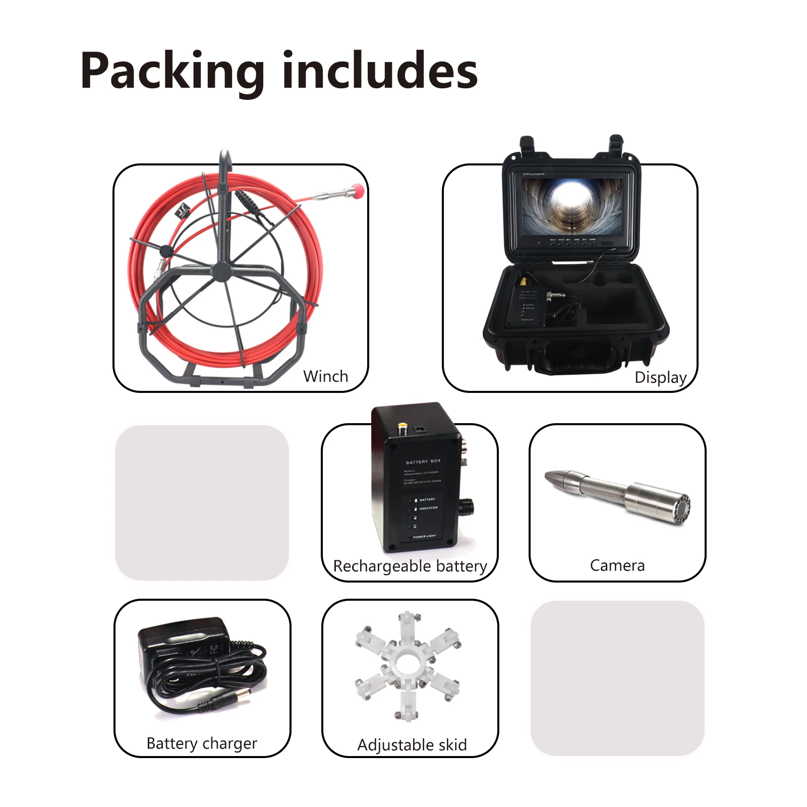 Factory Price 20M Cable Industry Endoscope 9 Inch TFT LCD Display Sewer Pipe Inspection Camera System Used for Pipe Inspection