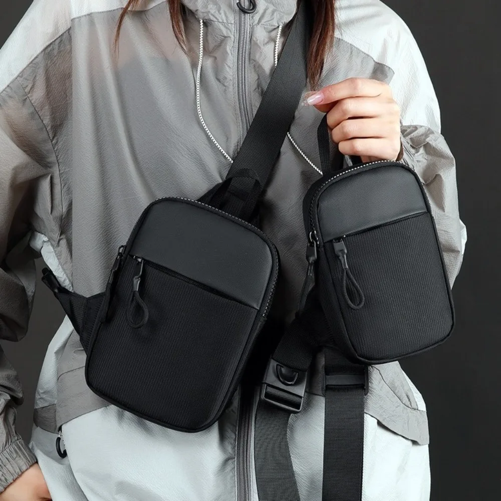 

Casual Zipper Men Chest Bag Multipocket Nylon Men Shoulder Bag Waterproof Phone Bag Sports Chest Bag Male