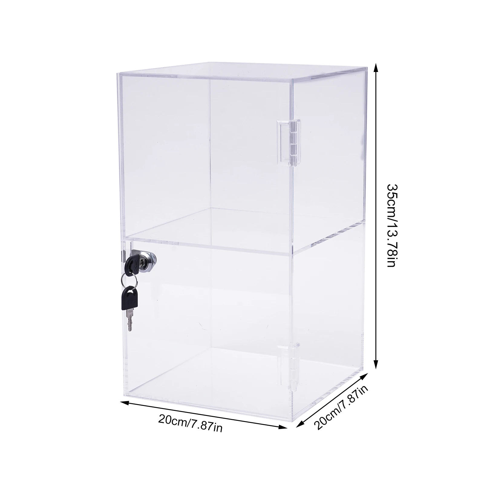Transparent Acrylic 20x20x35cm Lock Display Case, Double-layer Dustproof Display Case, Acrylic Sample Display Case