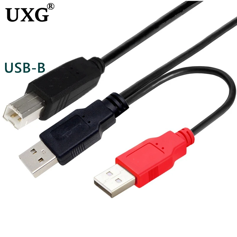 For Mobile Hard Disk Printer Y Type Data Cord Double Head USB-B USB 2.0 Micro Mini 5pin Type-c External USB Power Supply Cable