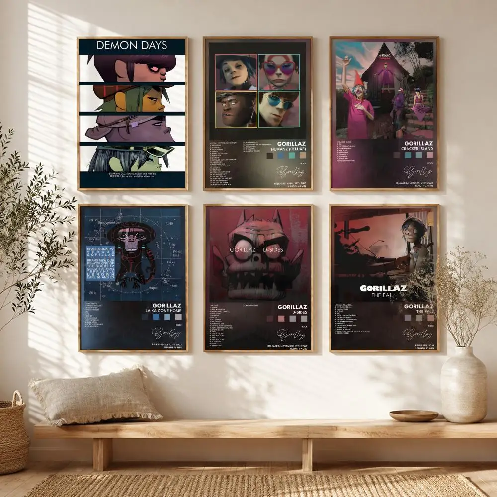 Virtual Band G-gorillaz Poster All-match HD Waterproof Self-Adhesive Wall Art Sticker For Home Bedroom