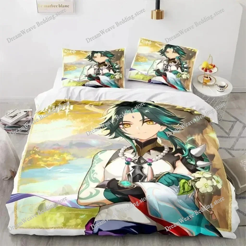 

3D Print Anime Genshin Impact Xiao SUCROSE Qiqi Duvet Cover Cartoon Bedding Sets Bed Set Quilt Comforter Bedding Set