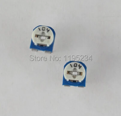 100pcs/lot 065 Variable Resistor ,Horizontal 100K (104) blue white adjustable resistance Best quality