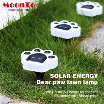 1-8PCS Outdoor Solar LED Rasen Licht Im Freien Wasserdichte Bär Palm Licht Garten Durchgang Hof Dekoration Landschaft beleuchtung