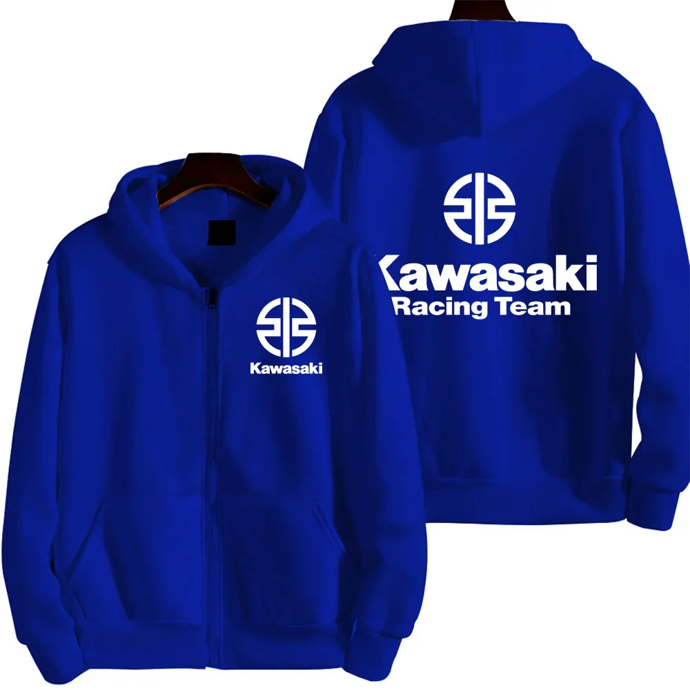 Kawasaki Racing Team Logo Men Zipper Hoodie Spring Autumn Fashion Male Oversized Sweatshirt 2024 New Sport Women Jacket Coats