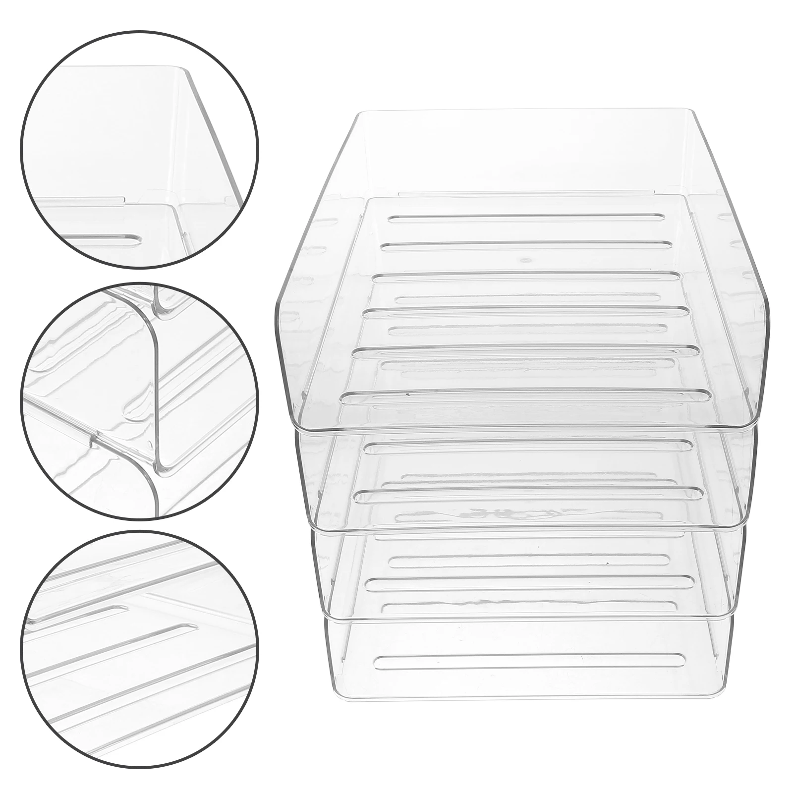 

4 Pcs Desk Organizer Bathroom Tray Clear Paper Dispenser Holder Stackable Trays Storage Plastic Office
