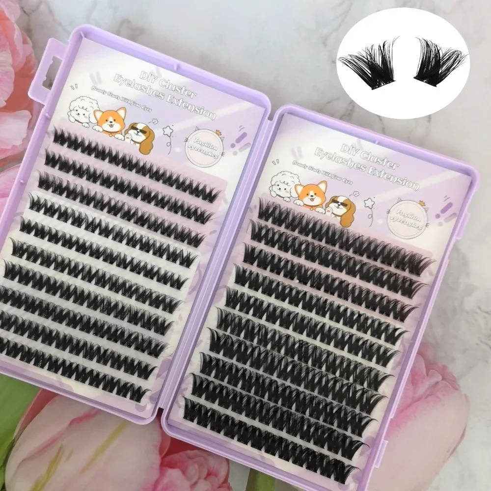 10/20/32Rows Curvature D Dense Grafted False Eyelashes 12-16MM Makeup Thick Grafting Fake Eyelashes Mixed Length Natural