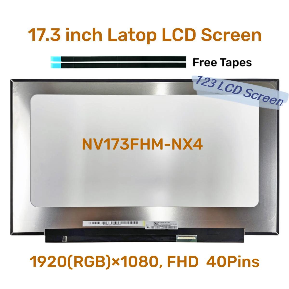 

17.3 Inch Laptop LCD Screen Display NV173FHM NX4 V8.0 V8.1 NV173FHM-NX4 FHD 1920×1080 EDP 40 Pins