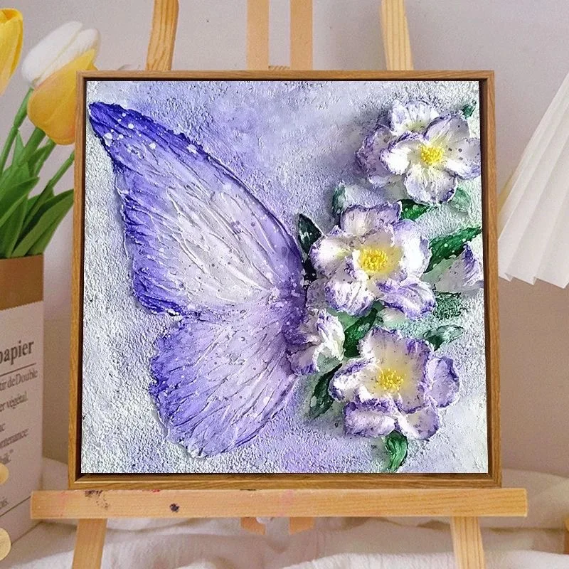 

A6121 Exquisite butterfly art on canvas.