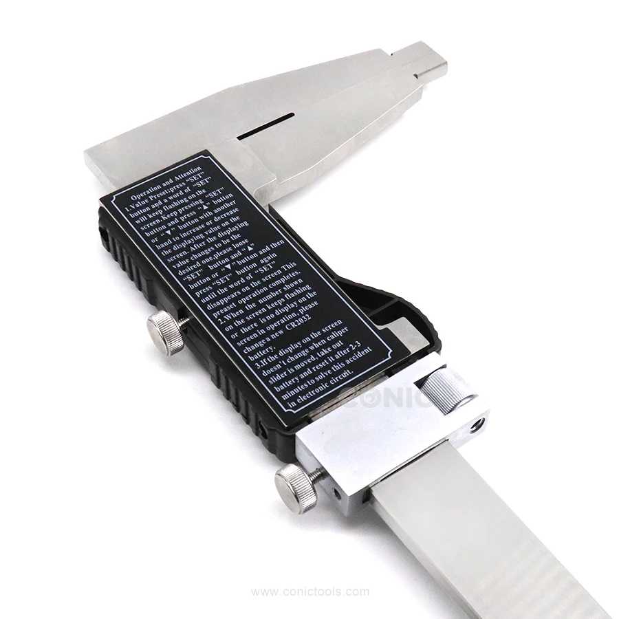 Calibrador Vernier Digital electrónico de taller resistente de acero inoxidable de 800mm x 0,01mm con mandíbulas básicas