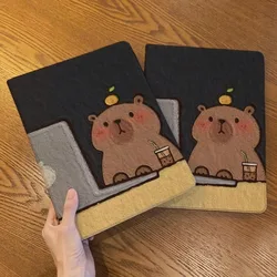 360 Degree Rotation Smart Cover for IPad Air Case IPad 10th Gen Air 5th 4th 10.9 Pro 11 Inch IPad 10.2 7th 9th 8th Cute Capybara