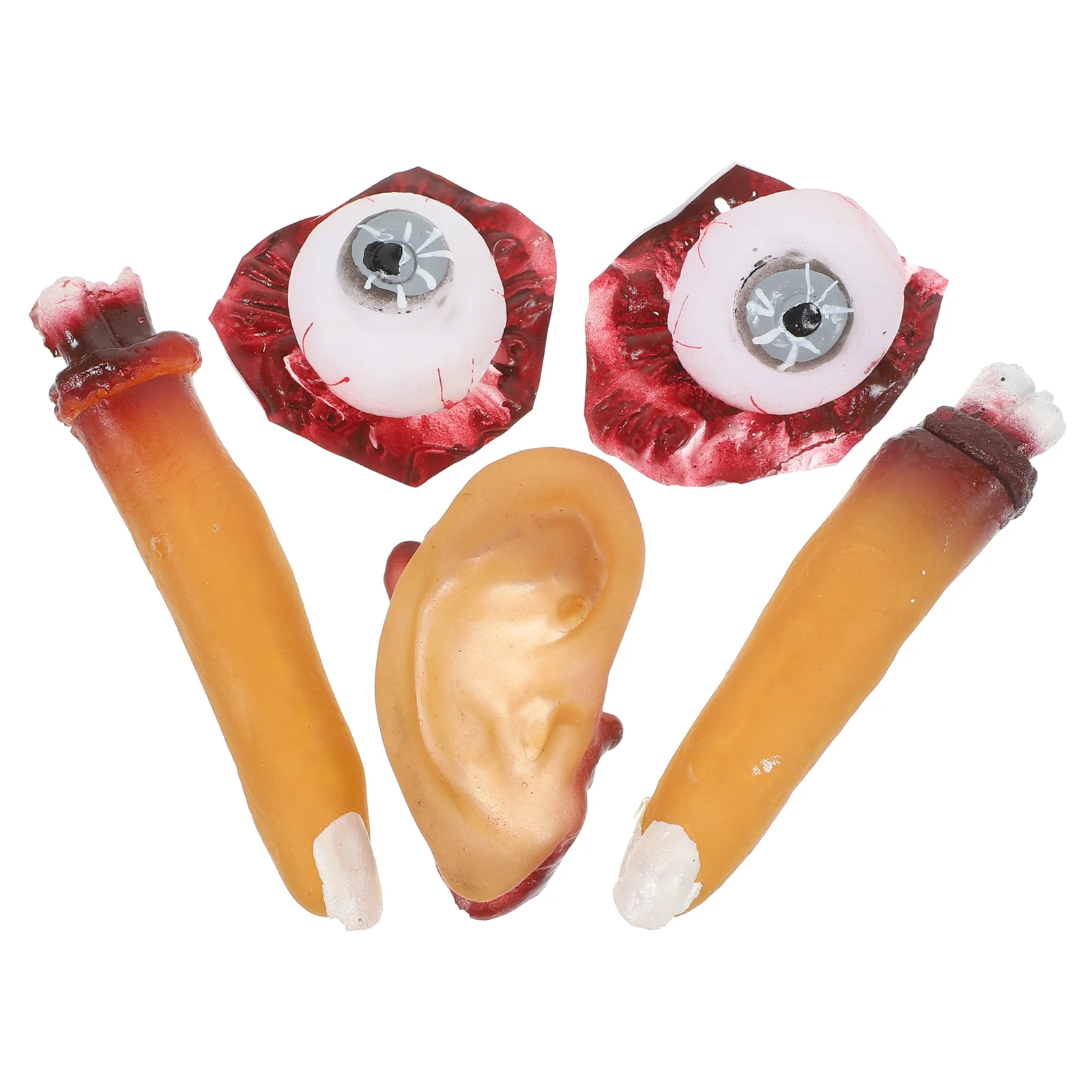 

4 Pcs Halloween Organ Props Horror Scary Prank Toys Fake Ears Blowers Decor Finger Funny Bloody Eyeball Eyeballs Prom