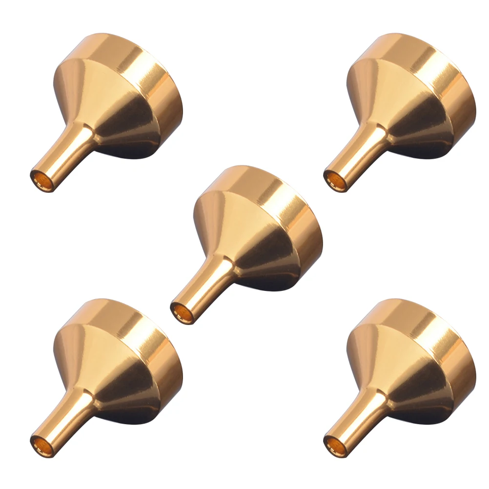 

5Pcs Stainless Steel Kitchen Funnels for Household Small Metal Essential Oils Golden AntiRust PP Material Aluminum