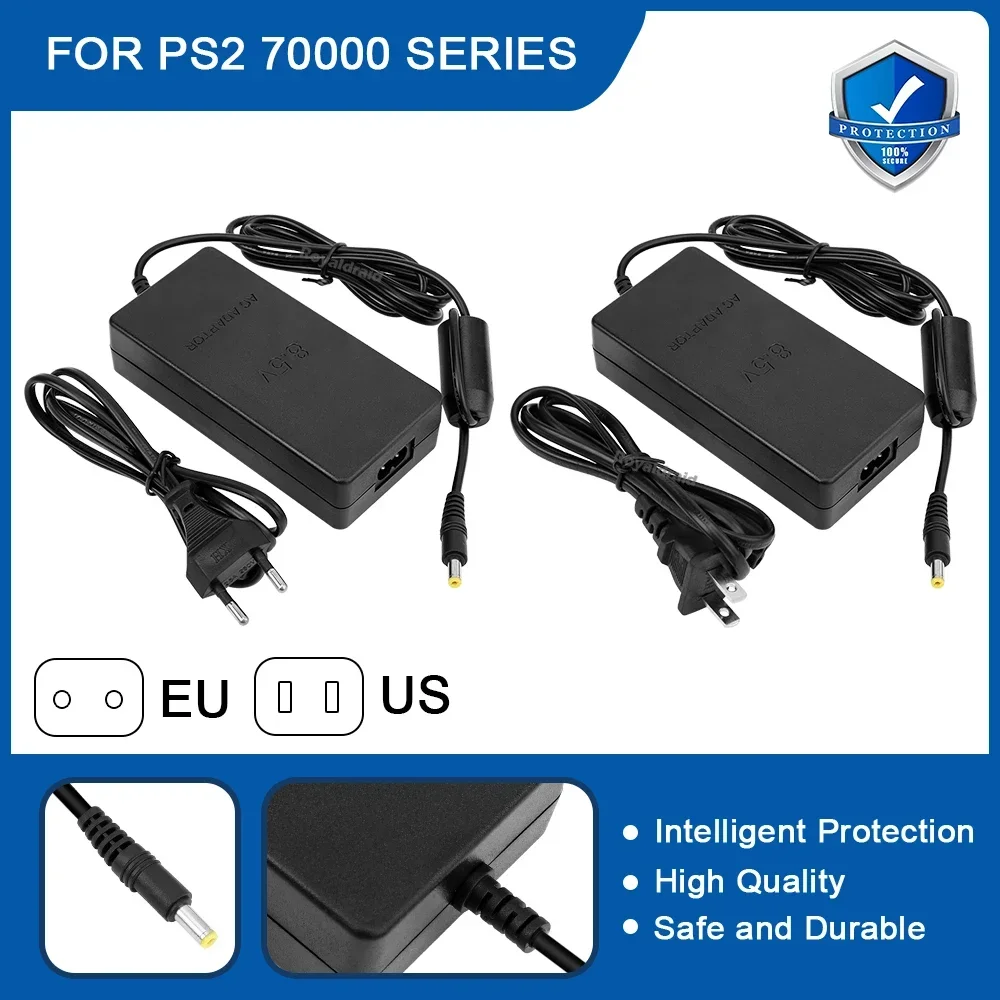 EU-Stecker für PS2-Konsole Slim AC-Adapter Ladekabel Stromversorgung AC100~240V 50/60HZ DC 8,5V--5,65A – Detail 4