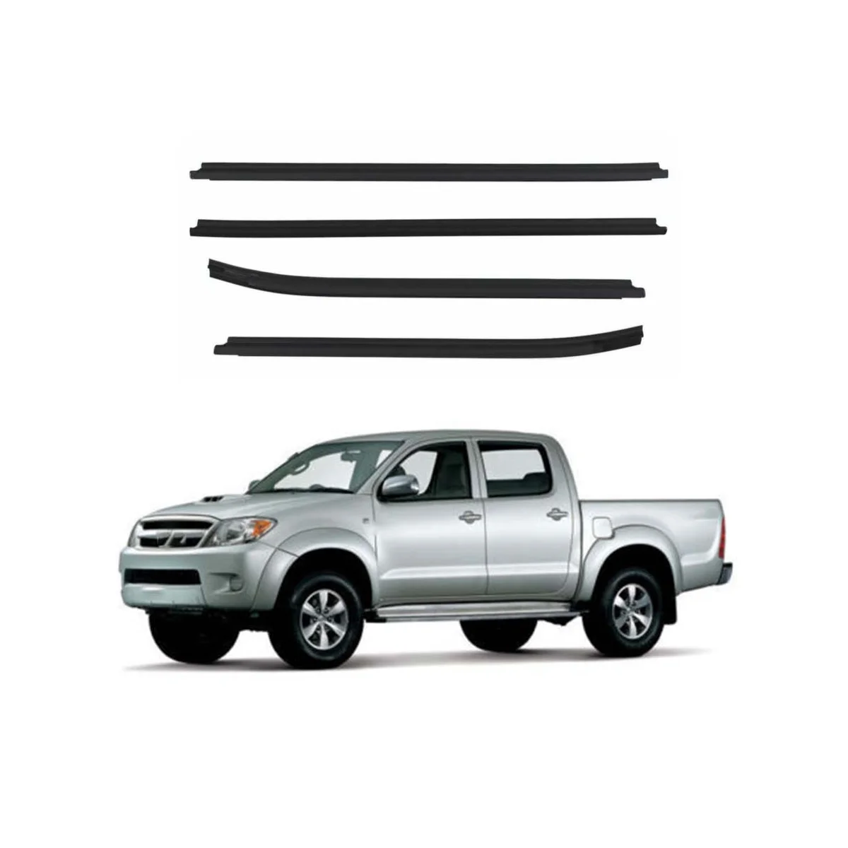 1 Set Car Door Glass Outer Sealing Strip Assembly for Toyota Fortuner 2012-2015 68161-0K010 68164-0K020