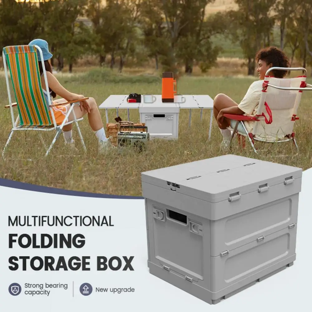 

Portable storage box outdoor table Folding Table Large Capacity Storage Container Parking Warning Sign for Camping Outdoor