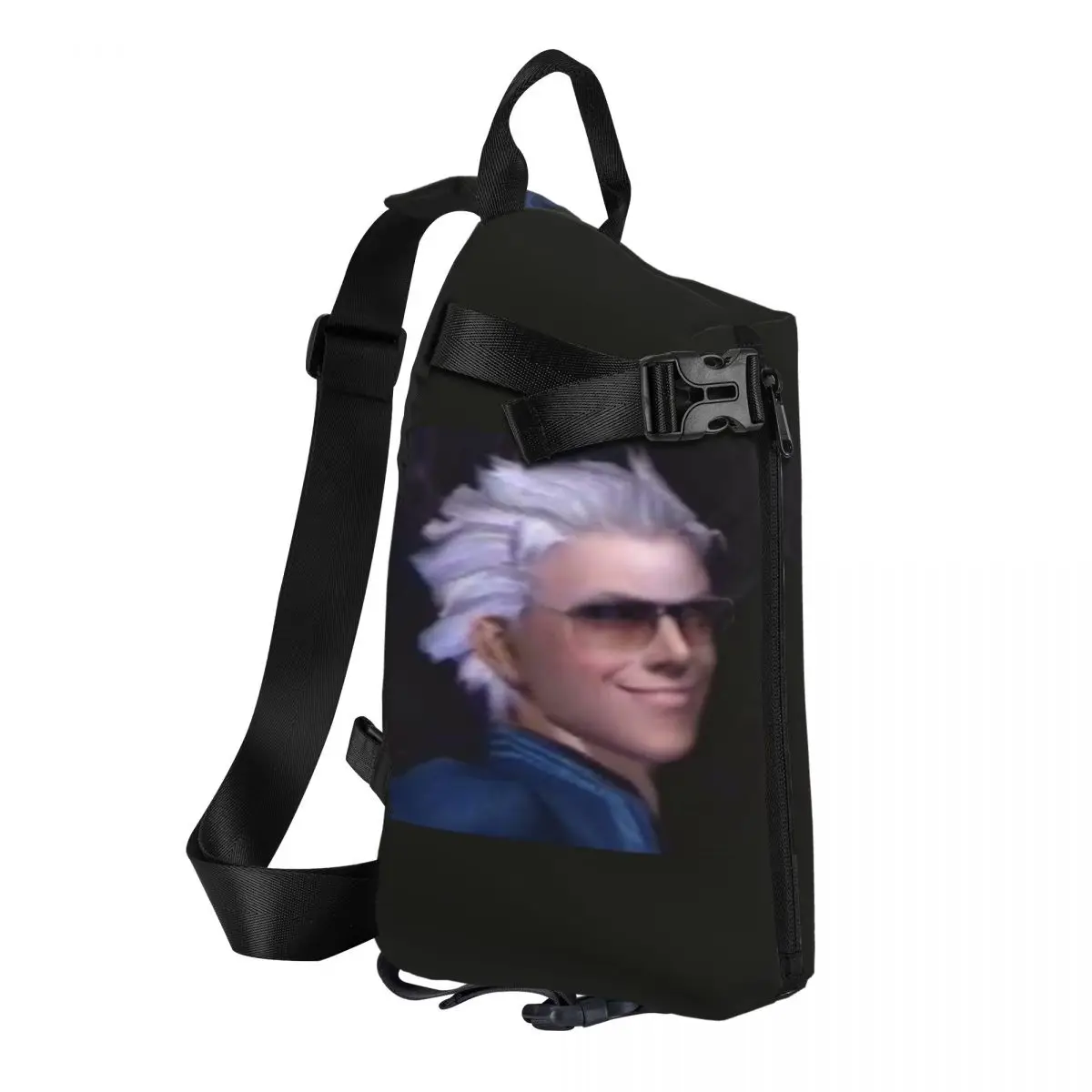 Vergil From The Devil May Cry Series Chest Bag Men Sling Crossbody Backpack Chest Bag Travel Hiking Daypack Shoulder Bag