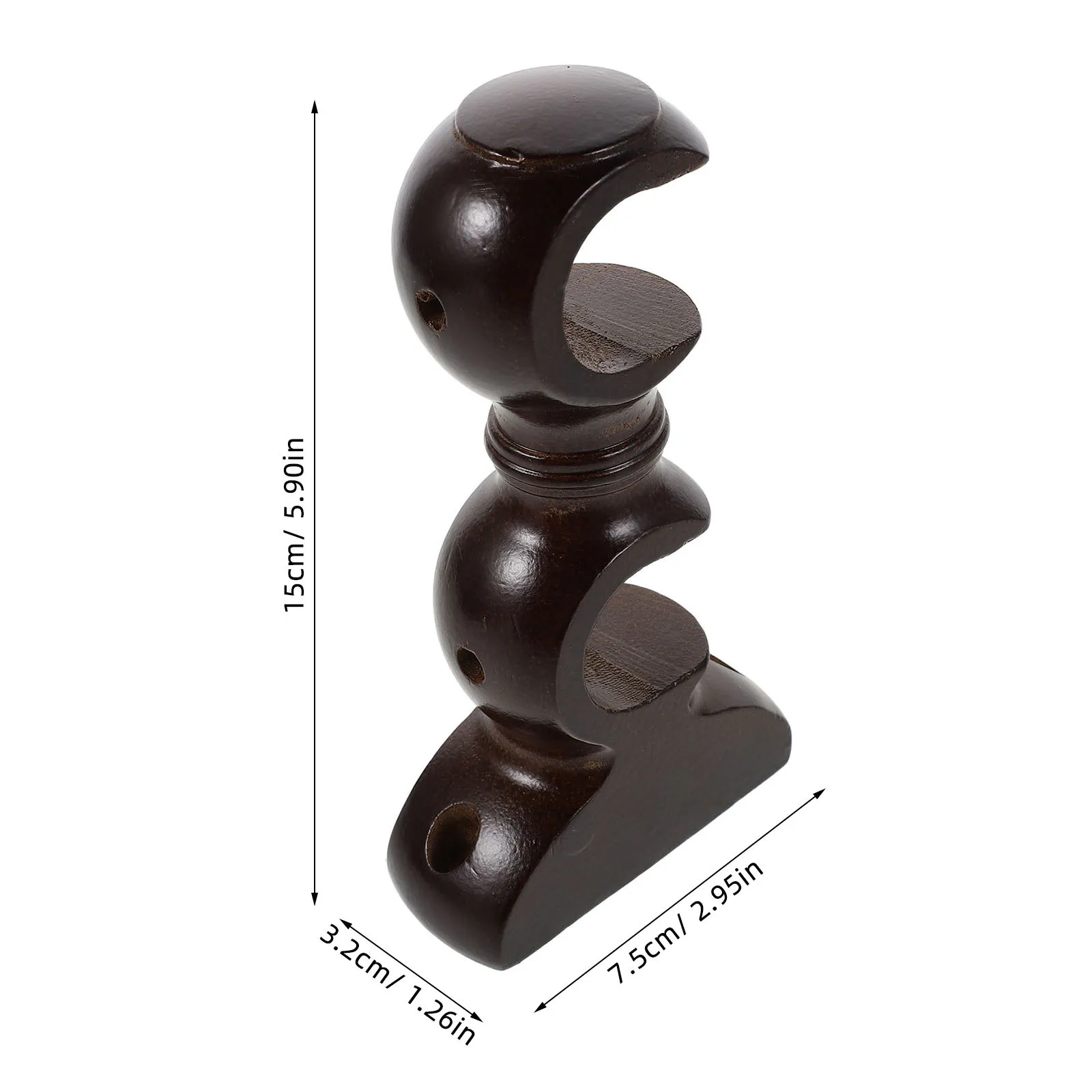 

2Pcs Wooden Curtain Rod Brackets 29mm Inner Dia Wall Mounted Drapery Hangers for Bedroom Living Room Home Decor