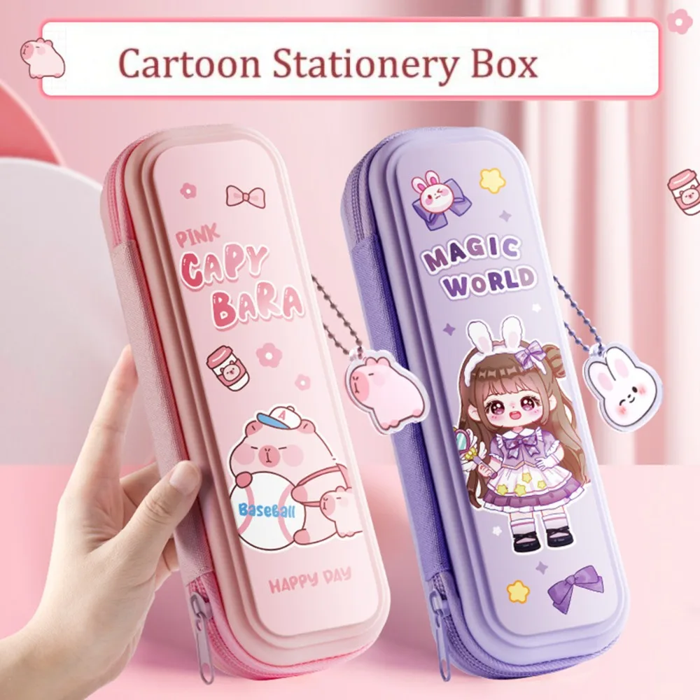 Lightweight Cartoon Pencil Case Waterproof Large Capacity Kids Multifunctional Dirt Resistant Storage School Stationery