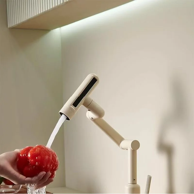 

Lucky Cat Style Kitchen Bathroom Faucet Swivel Robotic Arm Hot Cold Mixer Tap 360° Rotatable For Home Kitchen Sink