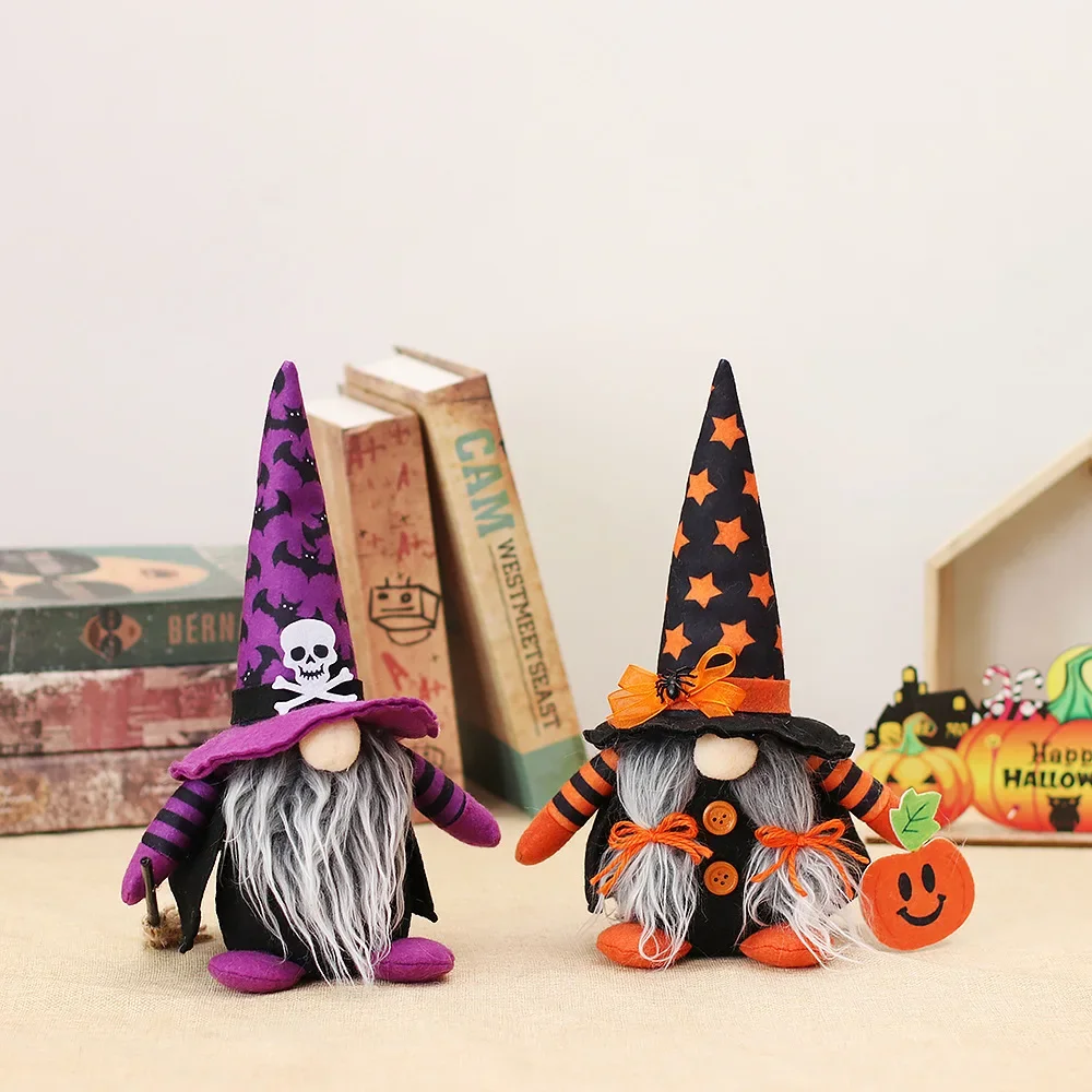 

Halloween Cartoon Toys Ornaments New Party Decoration Witch Hats Dolls Halloween Home Decorations M