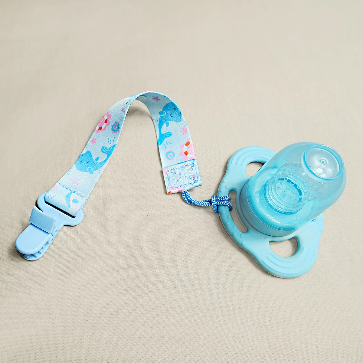 3PCS cartoon Printed baby Pacifier to Prevent Chain Dropping; baby Gum Toy Anti-Fall Rope Hanging Rope, Bottle and Nipple Clip