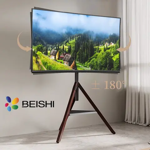 BEISHI Universal LCD Flat Panel TV Tripod Portable TV Stand Foldable Stand Mount Fits LCD LED Flat Screen TV Up To 70"