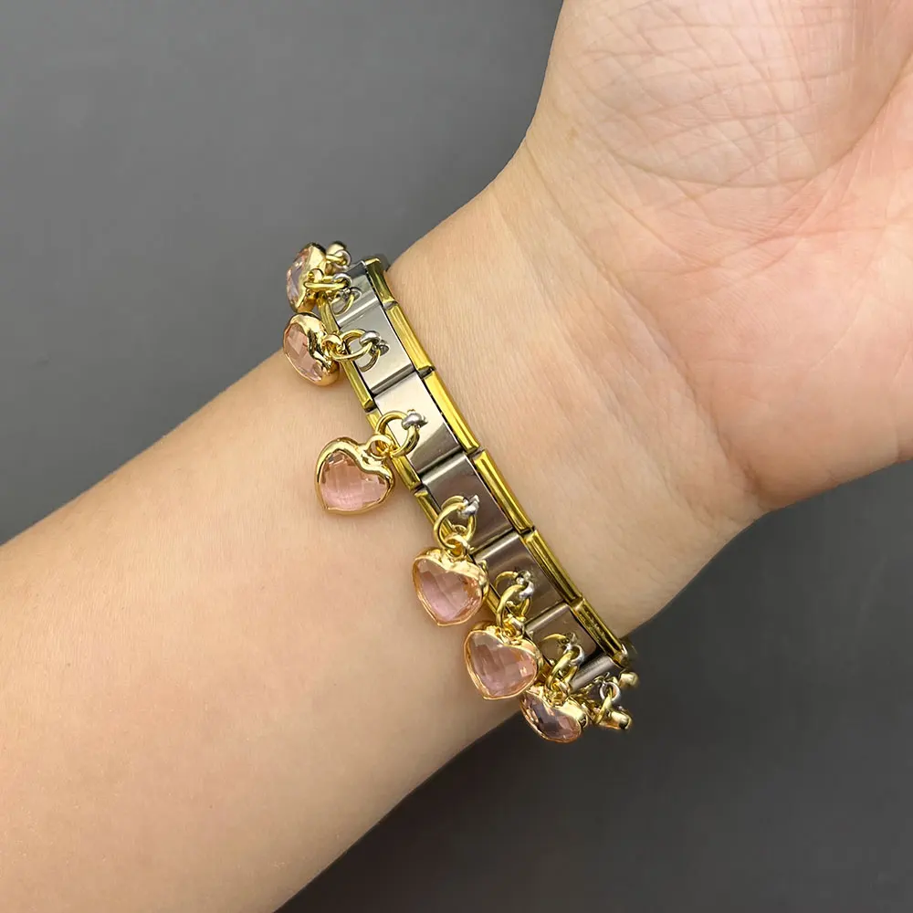 Strawberry Smile Charm DIY Link Watch Fit 9mm Making Bracelet Jewelry Mini Pendant Watch Chain Christmas Day Gifts For Women
