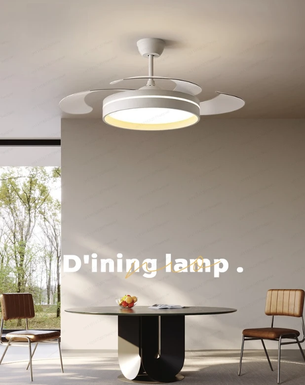 

Cream wind petal fan light Bedroom integrated ceiling fan light Dining room chandelier Children's room electric fan light