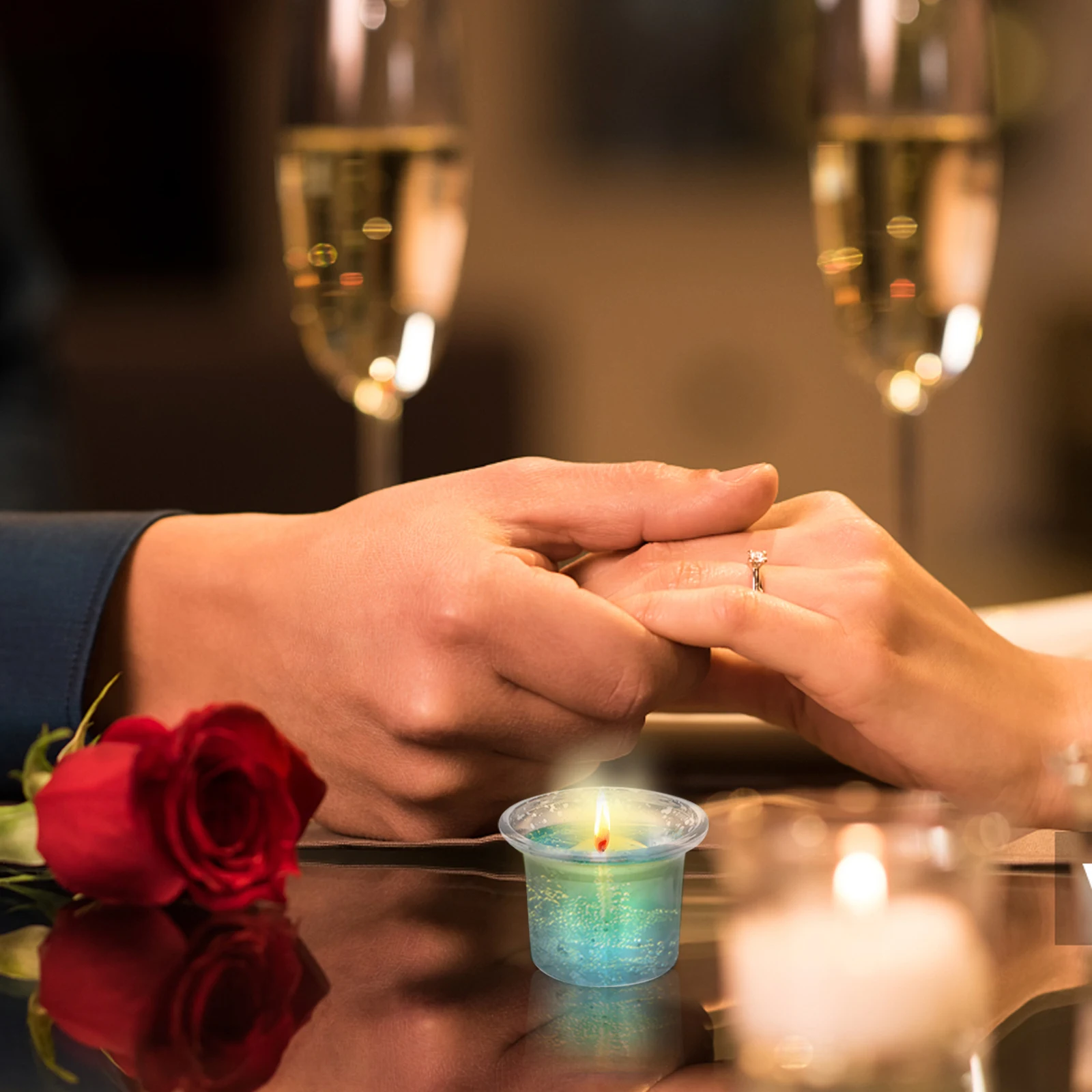 

6Pcs Creative Glass Candleholder Transparent Cups Container for Home Wedding Table Decor