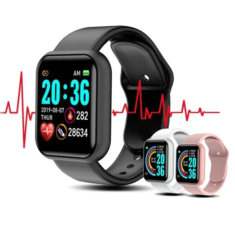 Women's Digital Watch Men Sports Bluetooth Pedometer Heart Rate Monitor ANDROID Waterproof Tracker Smart Bracelet WY68