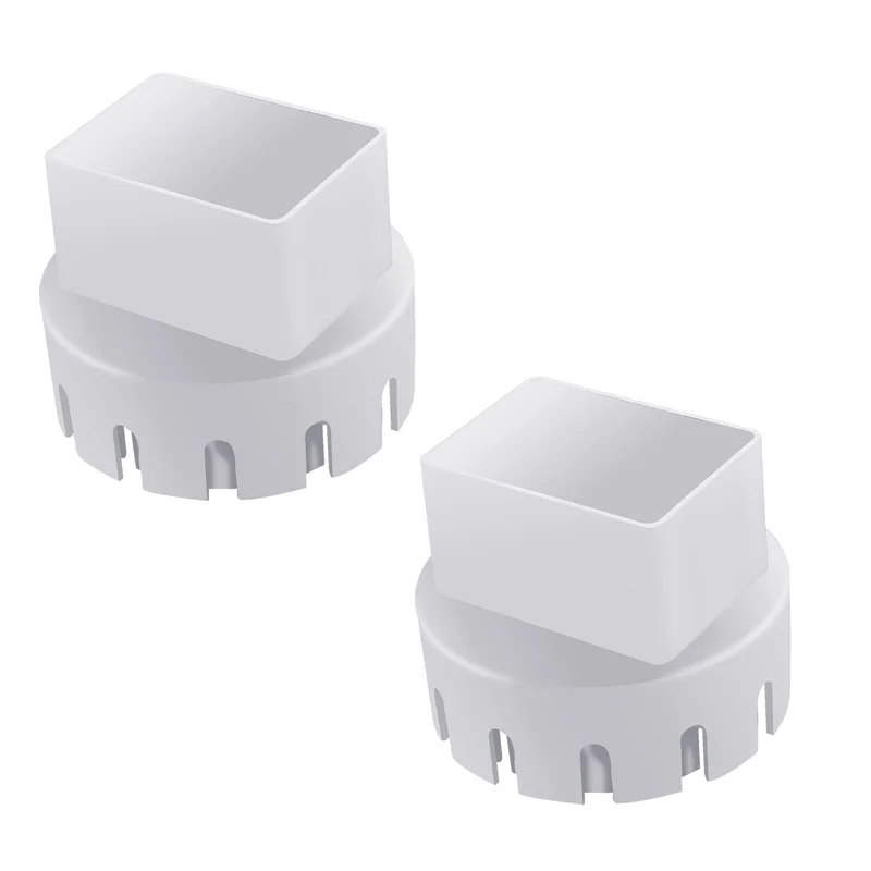 Downspout Adaptor to Drain Pipe, Roof Rain Gutter Downspout Extensions Universal, Downspout Extender,White 2Pack