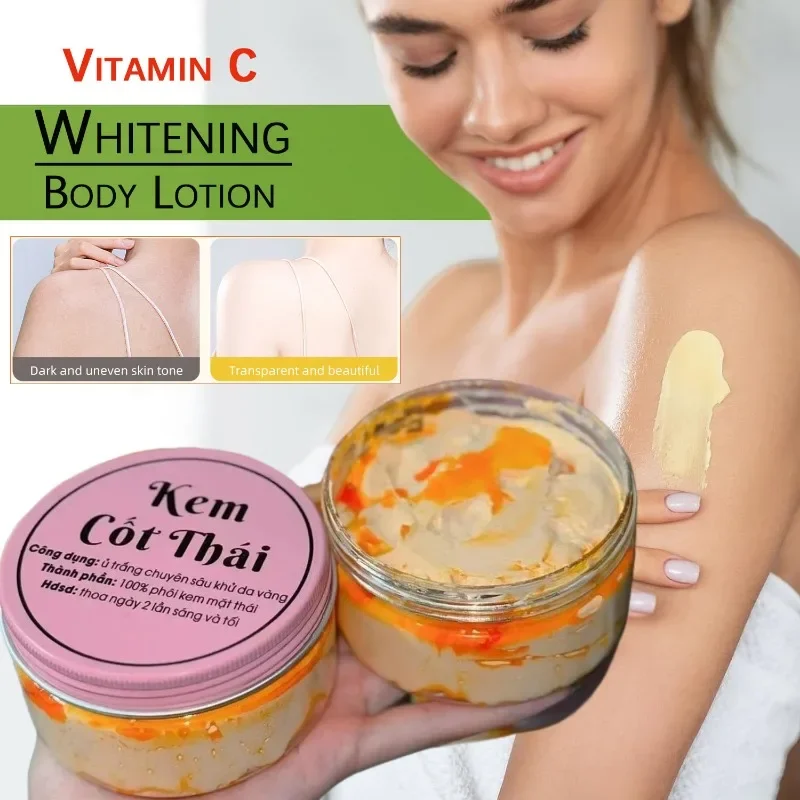 200g Lightens Black Skin Vitamin C Body Lotion Kem Body Cốt Thái Rỉ Dầu Vàng Nắp Hồng Trắng Mịn Da , Chống Lão Hóa , Dưỡng Ẩm Da